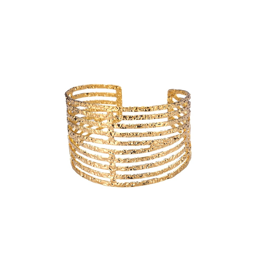 Golden-Tone Stainless Steel Open Cuff Bracelet