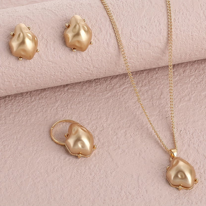 Irregular Faux Champagne Pearl Set