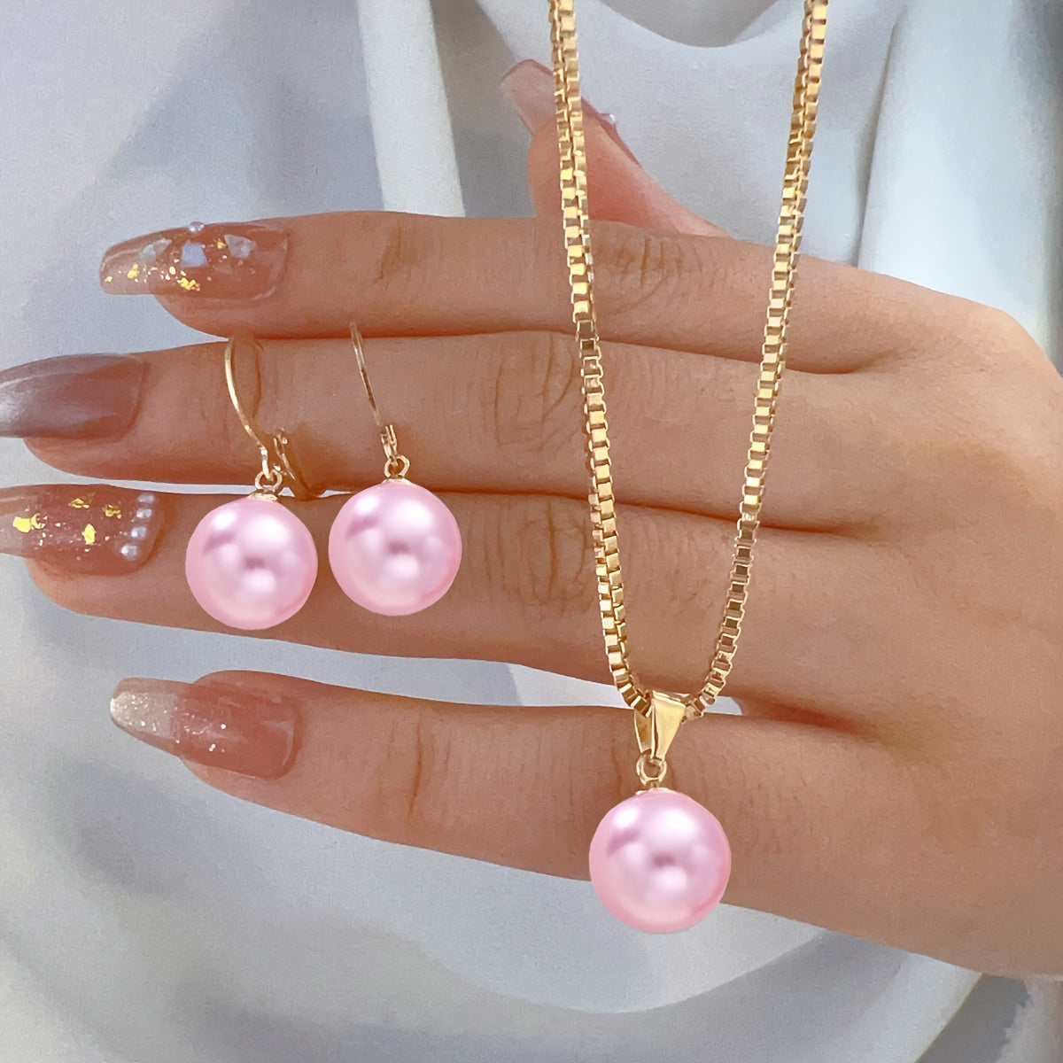 Faux Pearl Set PINK