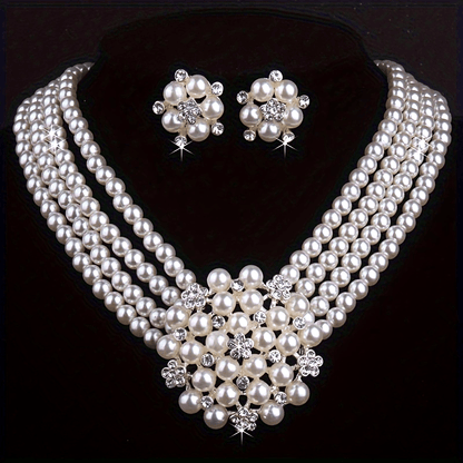 Elegant floral necklace Pendant Set