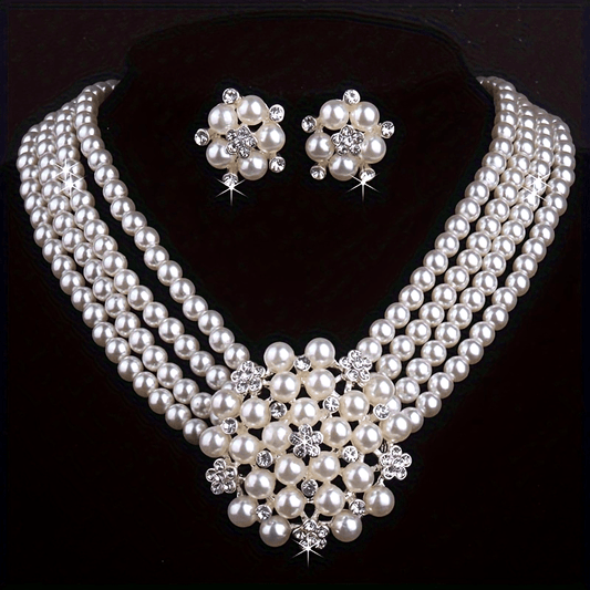 Elegant floral necklace Pendant Set