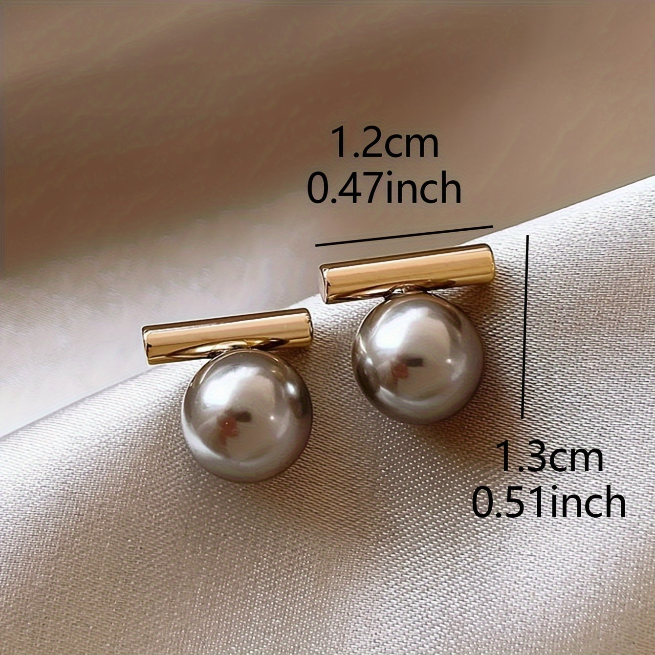 Grey Pearl and Gold Earrings