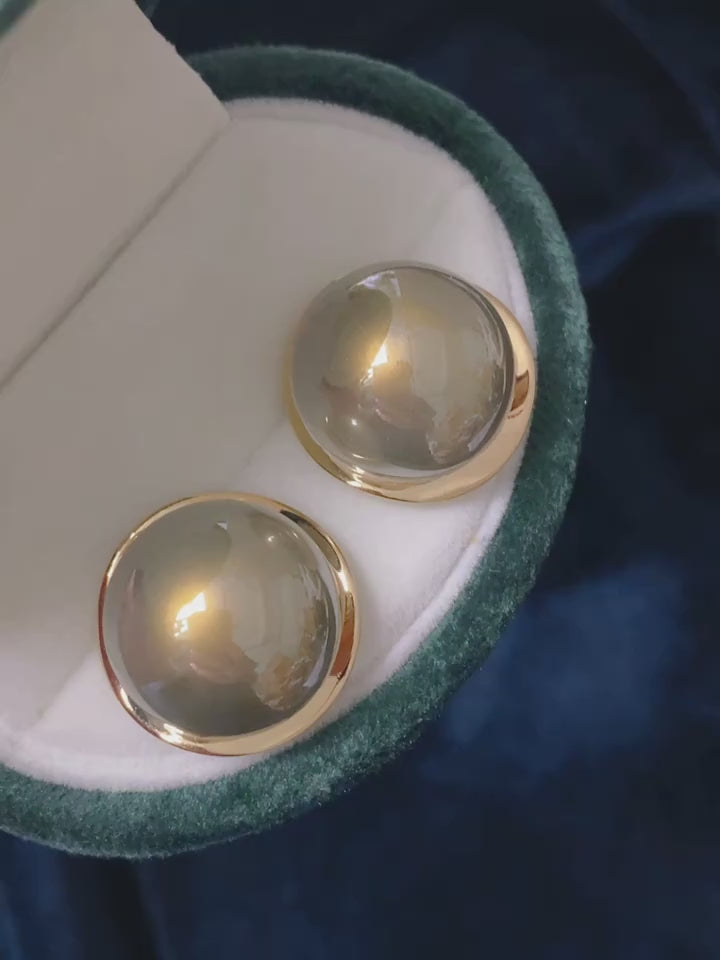 Grey Globe Pearl Earrings