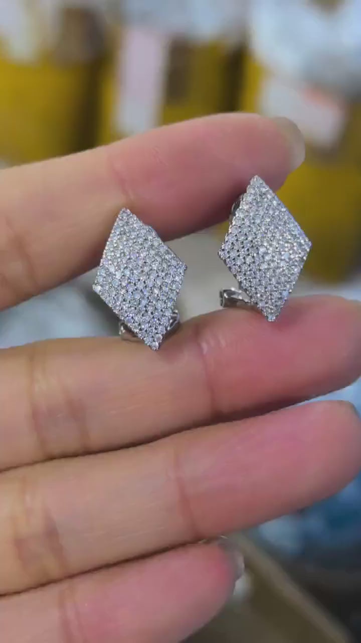 Rhombus Moissanite Earrings