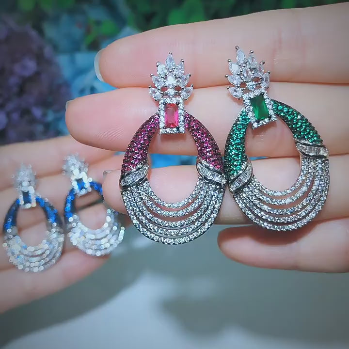 Long Drop Wedding Earrings