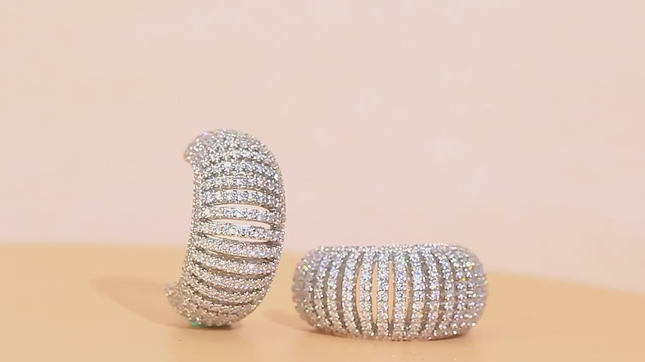 Silver Half Round Hoop