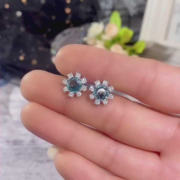 Blue Zircon Studs UW-ER-ST-ZR-BL