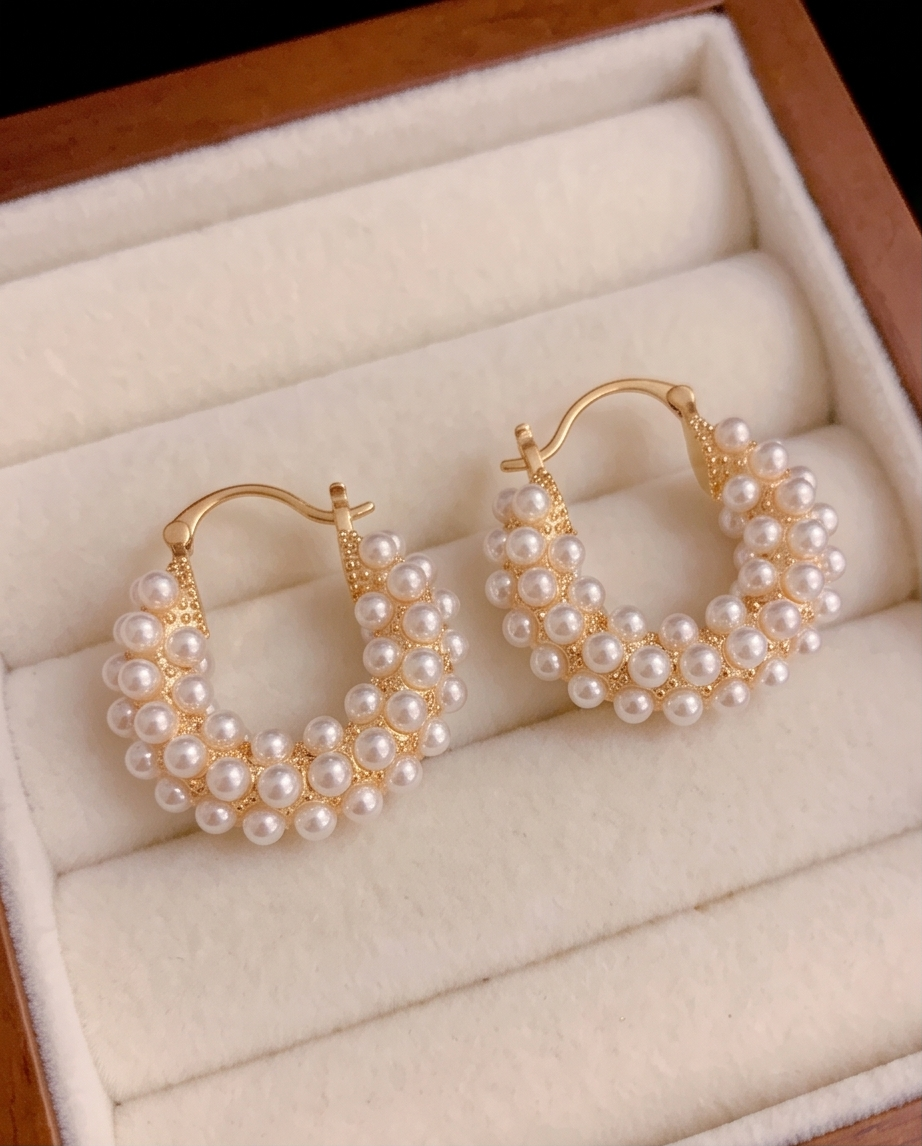 Vintage Bali Pearl Earrings
