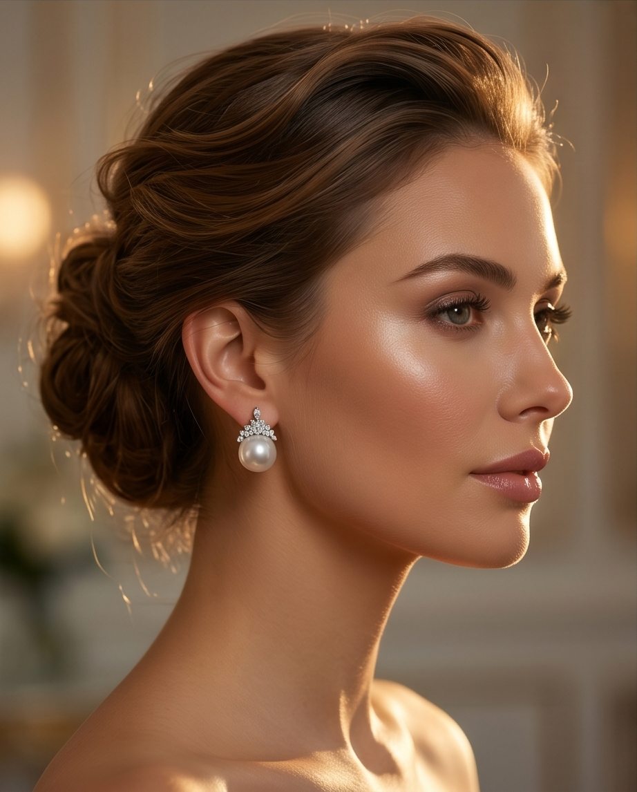 Crown Zircon Stud Earring