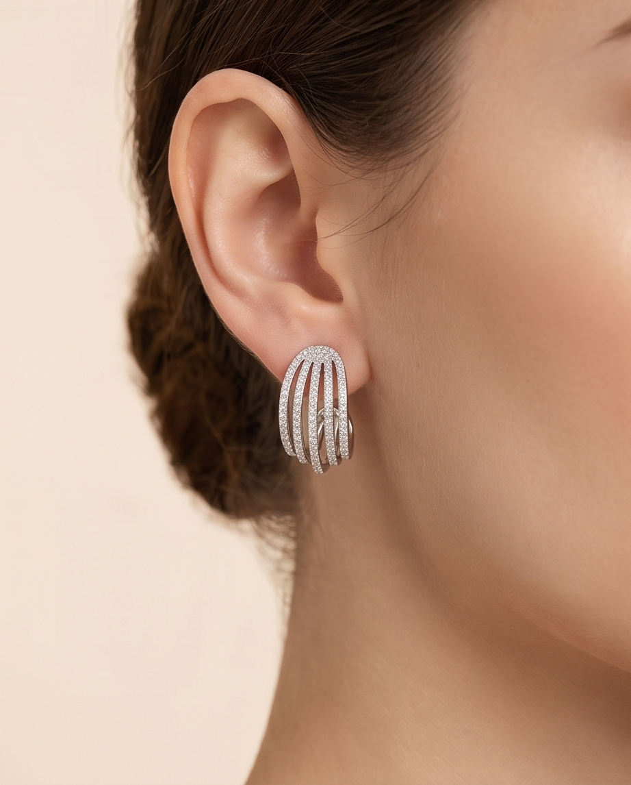 Paved Claw Zircon Studs