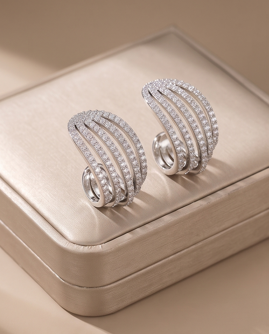 Paved Claw Zircon Studs
