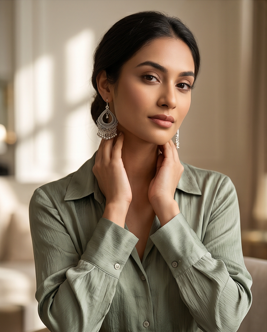 Ethnic Carved Tassel Earrings