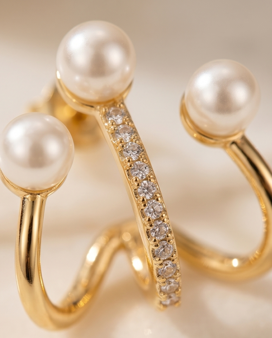 3 Pearl Studs