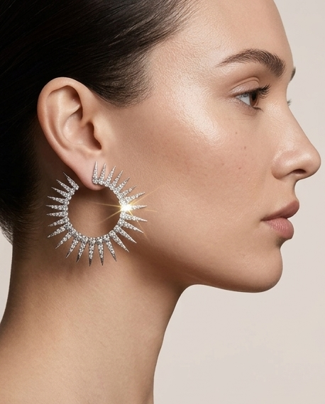 Sun Shape Hoop Earrings