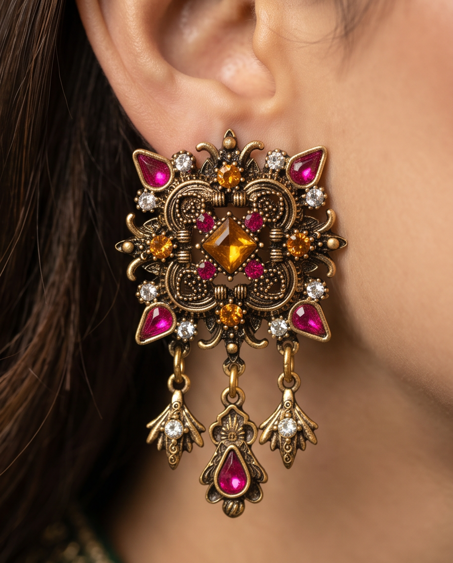 Gorgeous Metal Drop Earrings