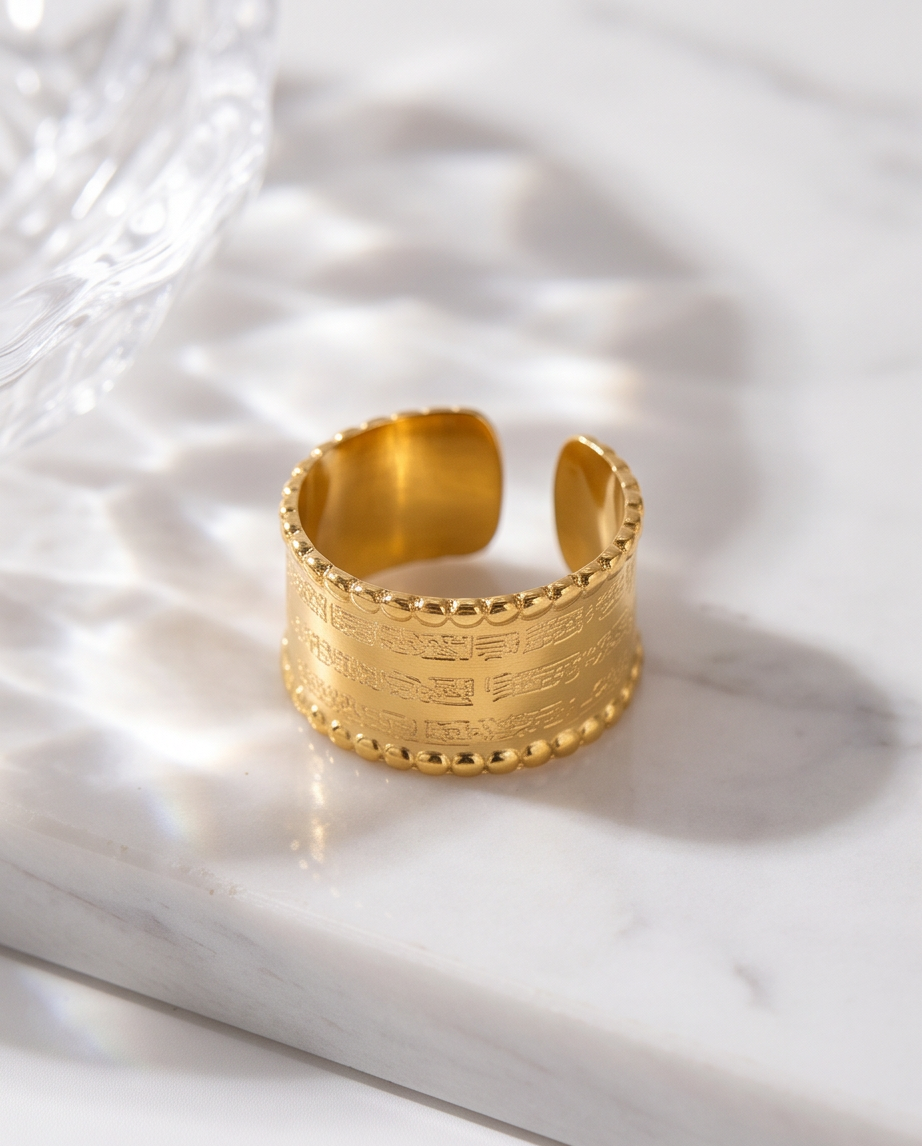 Gold Ayatul Kursi Zikr Ring