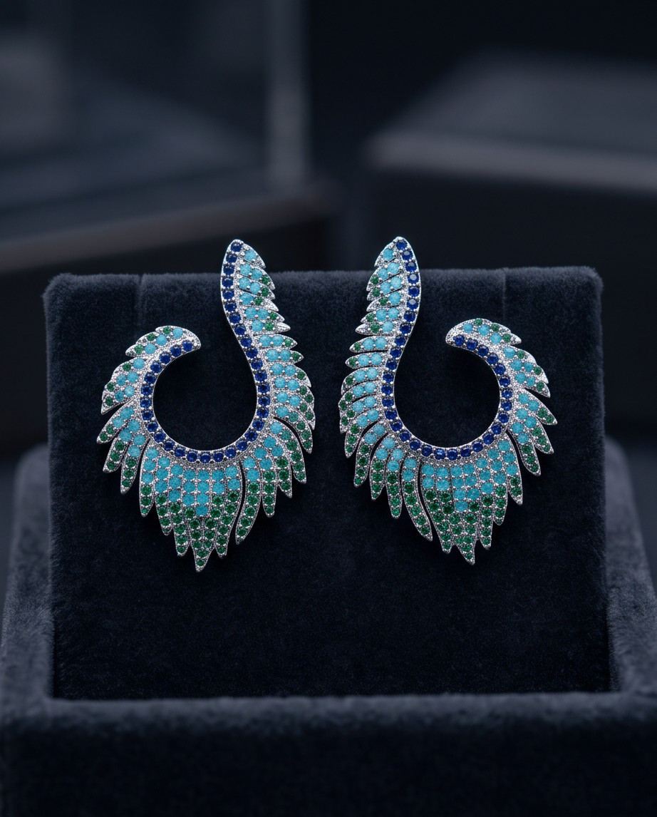 Long Leaf Drop Earrings