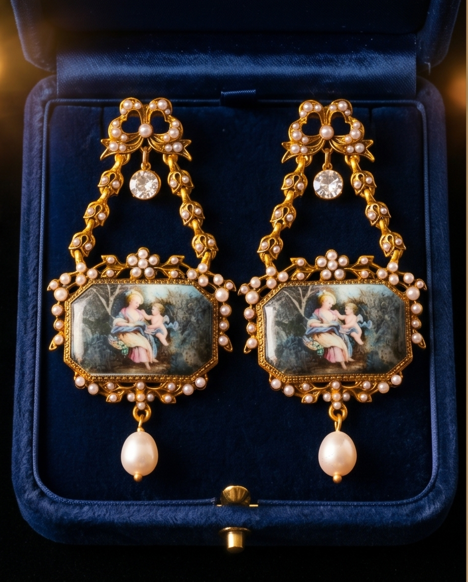 Vintage-Pearl Oil Painting Design