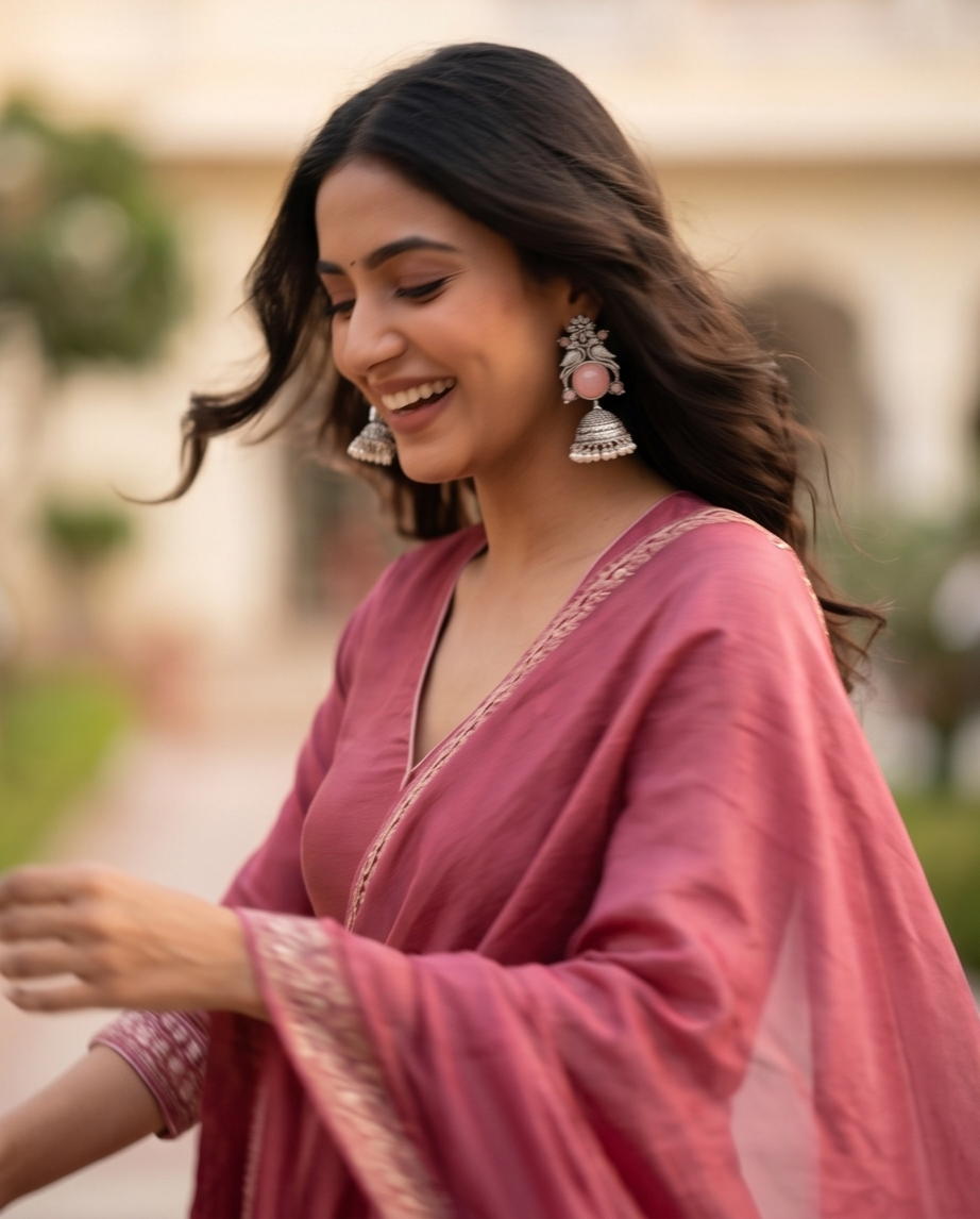 Traditional Pink Jhumka