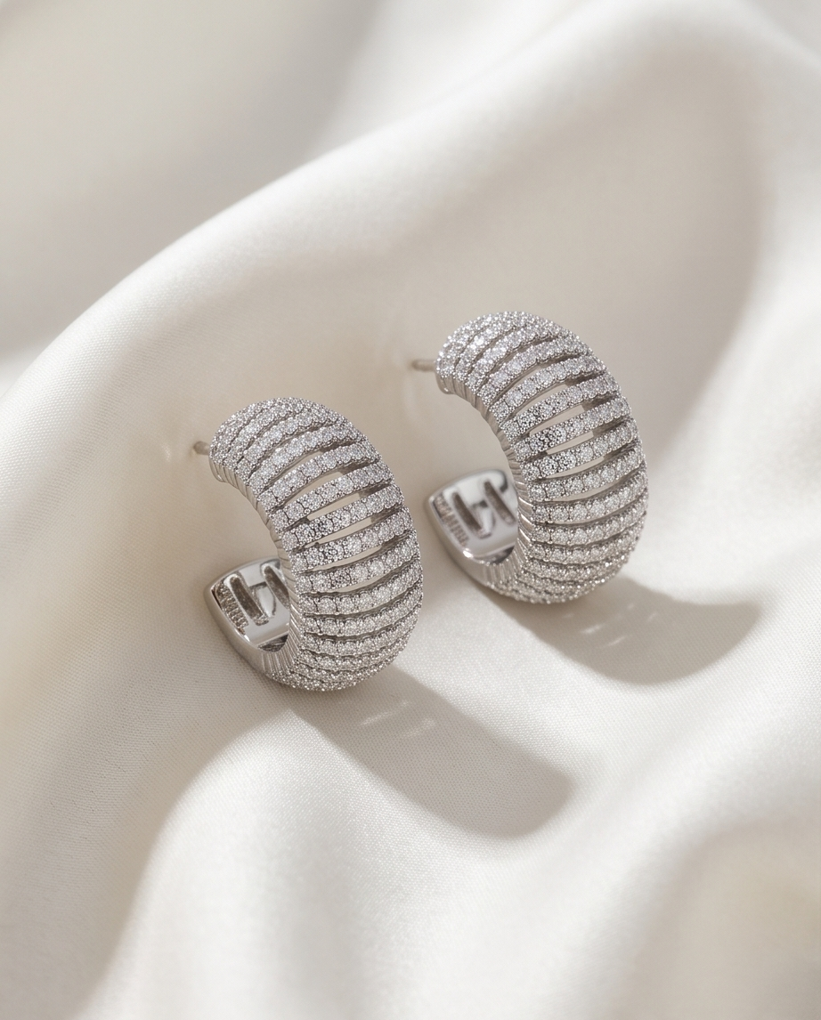Silver Half Round Hoop