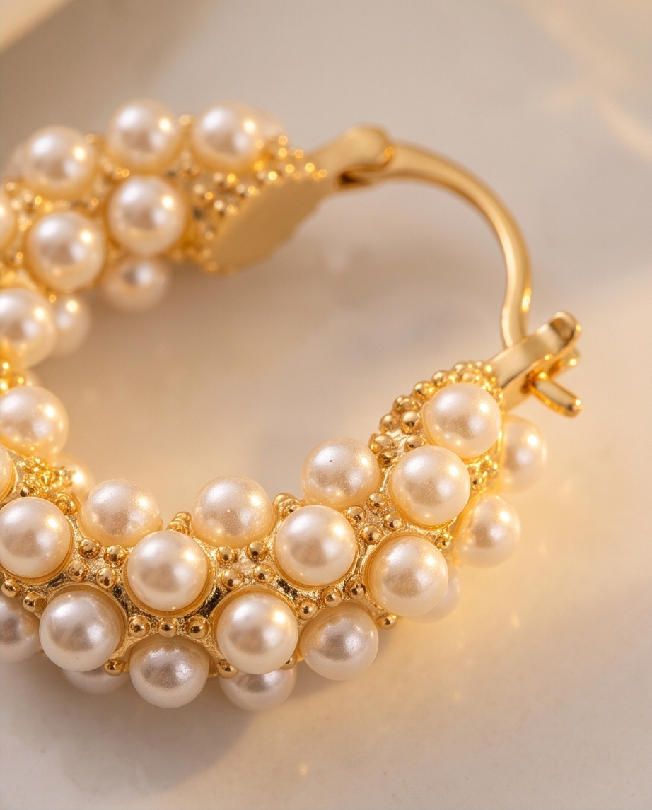 Vintage Bali Pearl Earrings