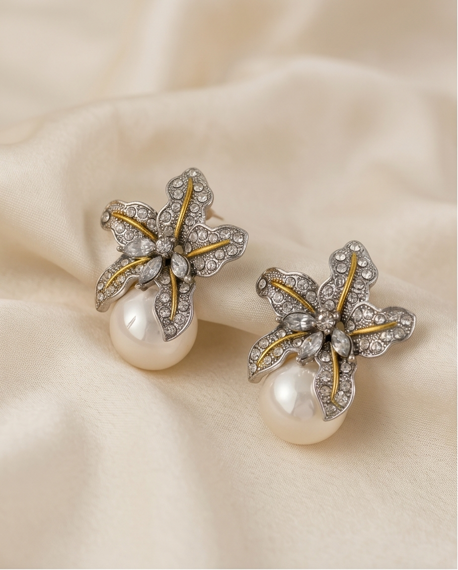 Round Floral Studs