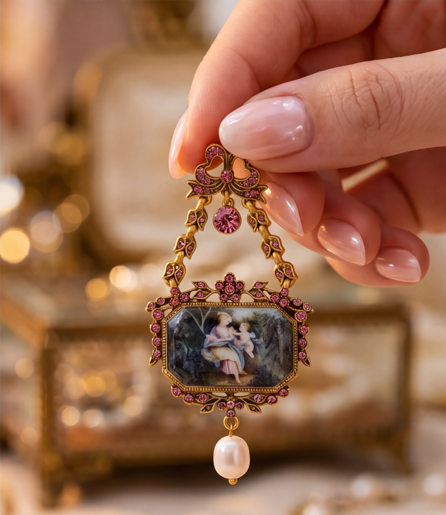Vintage-Pink Oil Painting Design