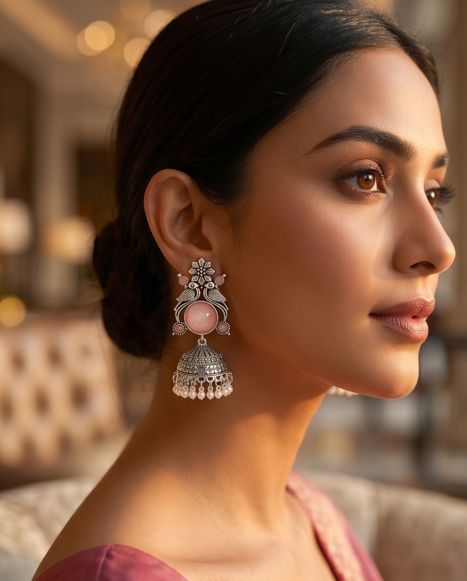Traditional Pink Jhumka