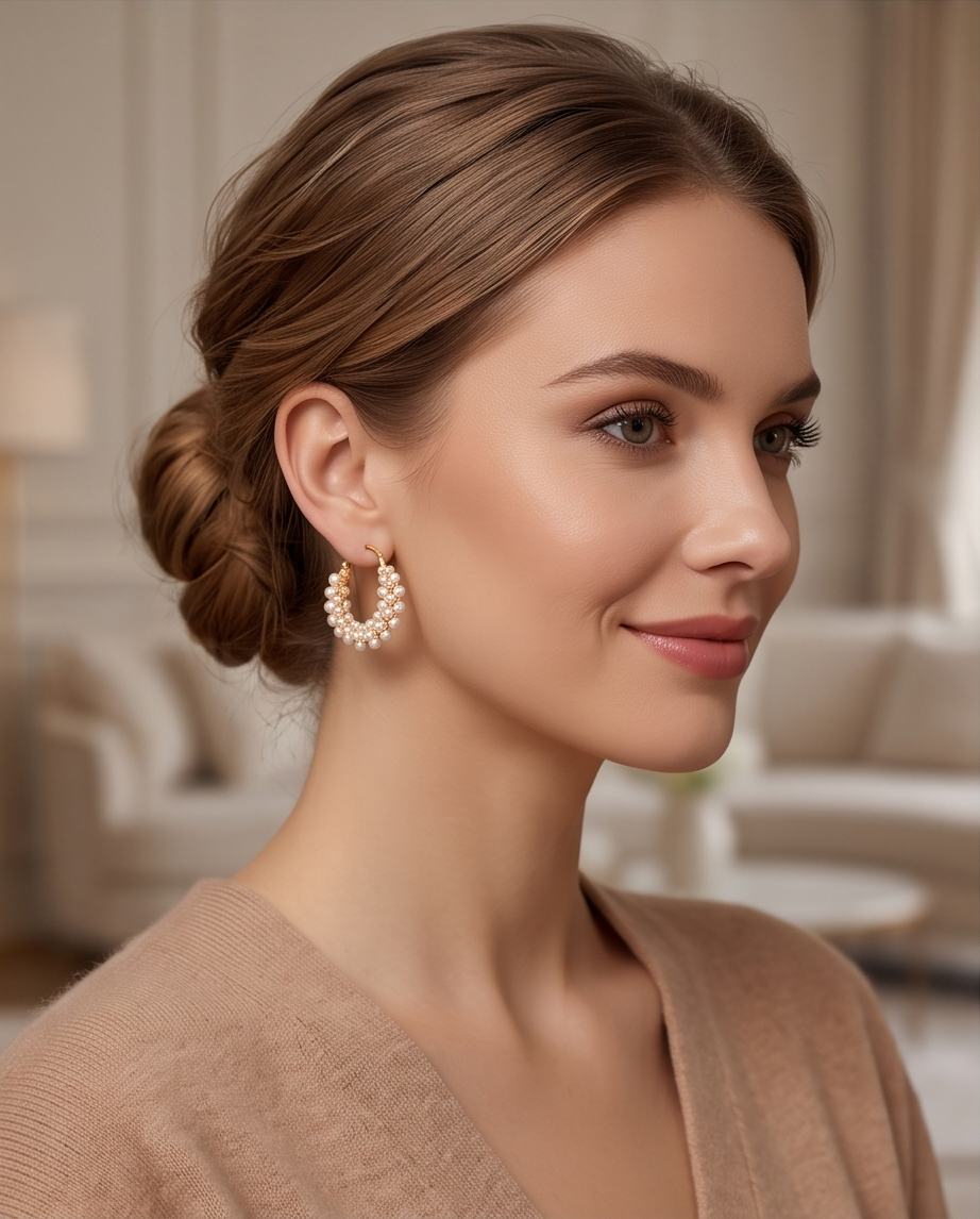 Vintage Bali Pearl Earrings