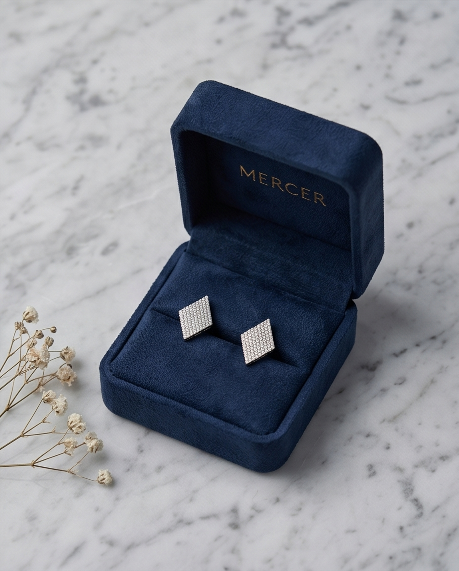 Rhombus Moissanite Earrings