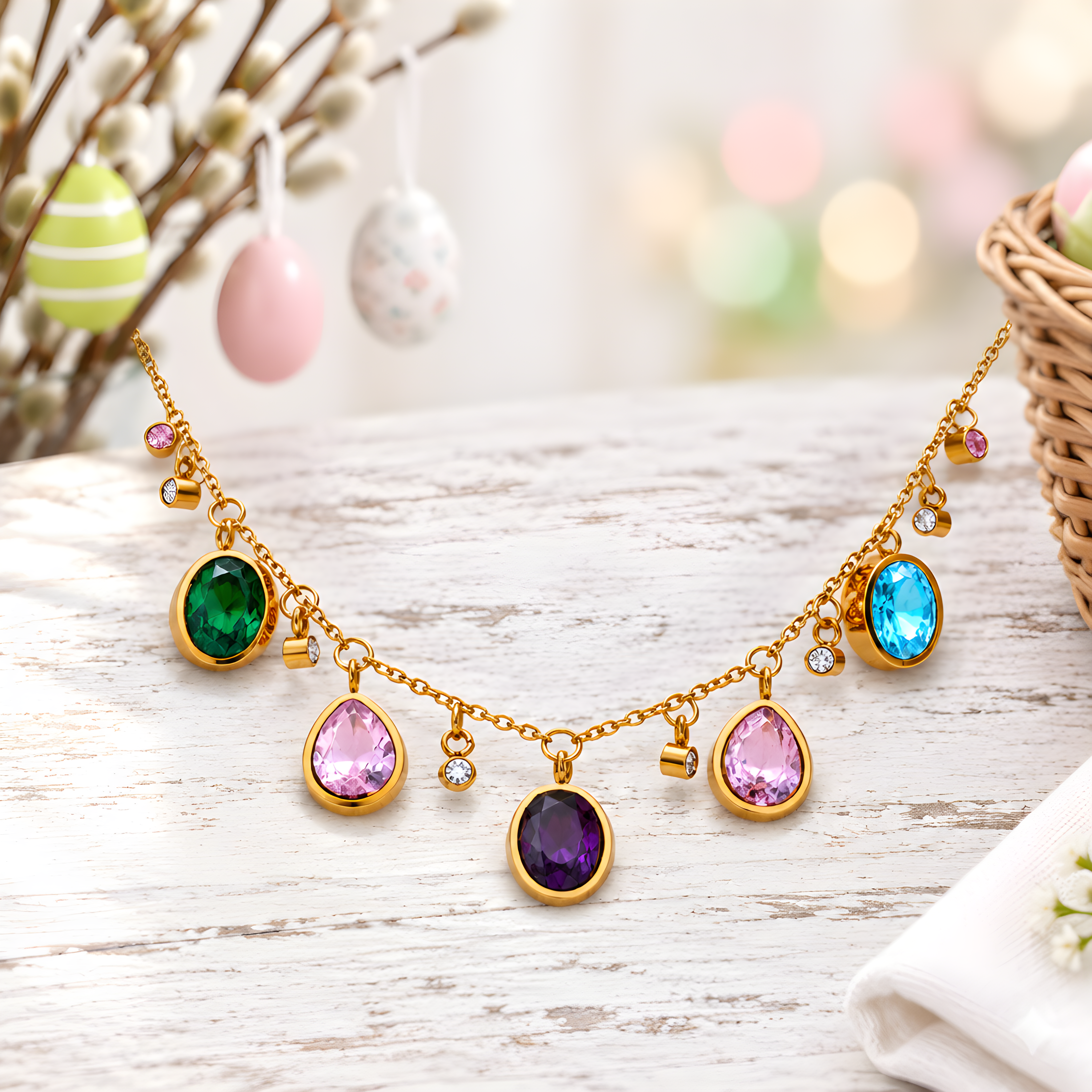 Multicolor Cubic Zirconia Necklace