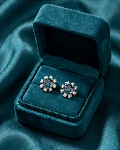 Blue Zircon Studs UW-ER-ST-ZR-BL