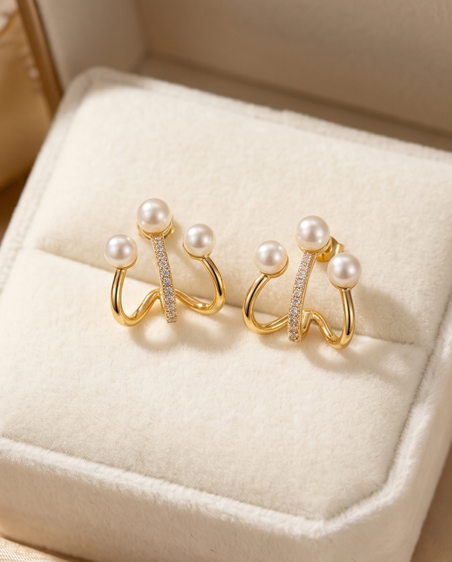3 Pearl Studs