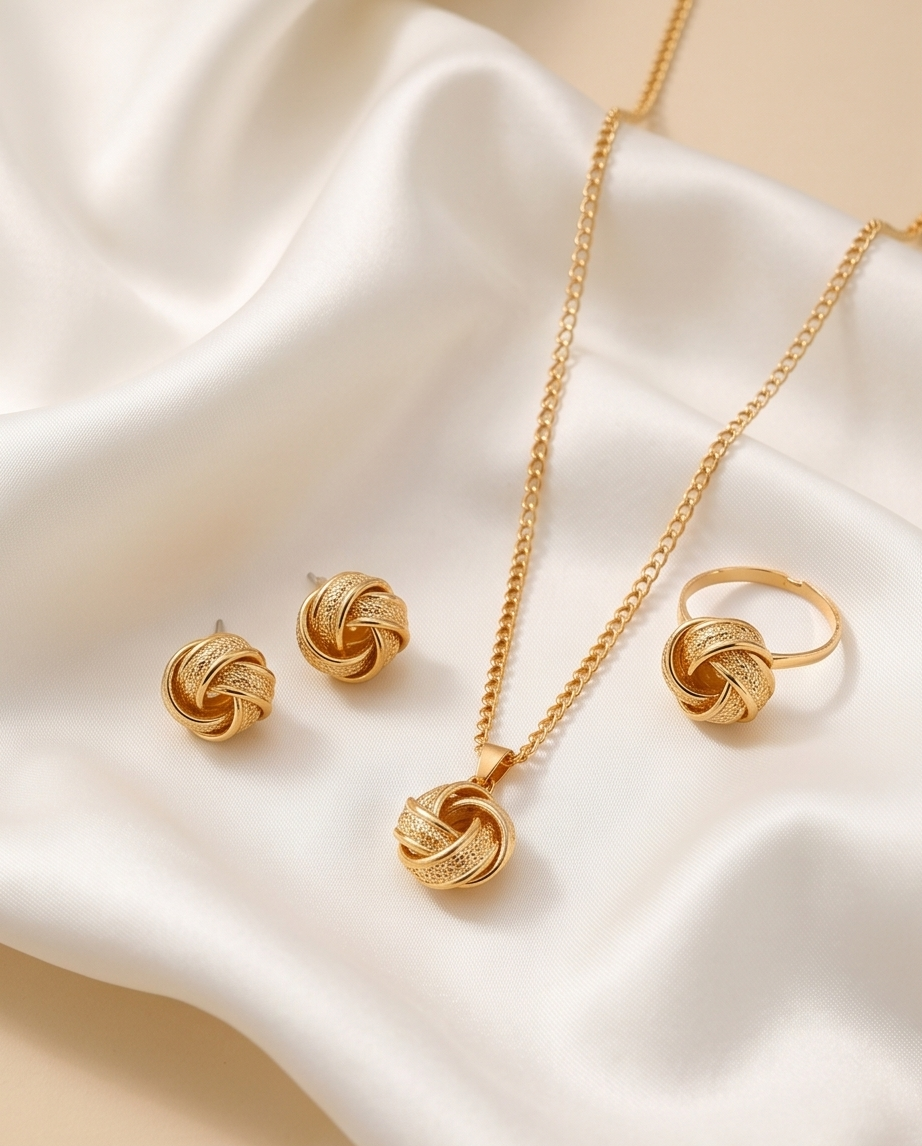 Gold 4 piece Pendant Set