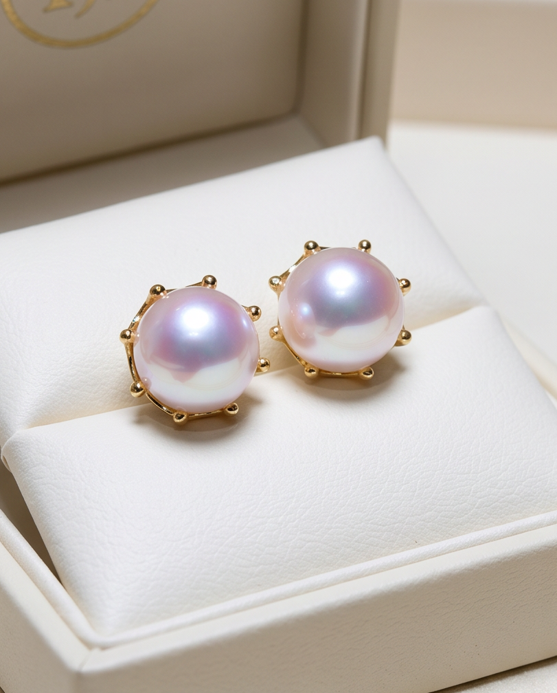 Gold Plated Pearl Studs