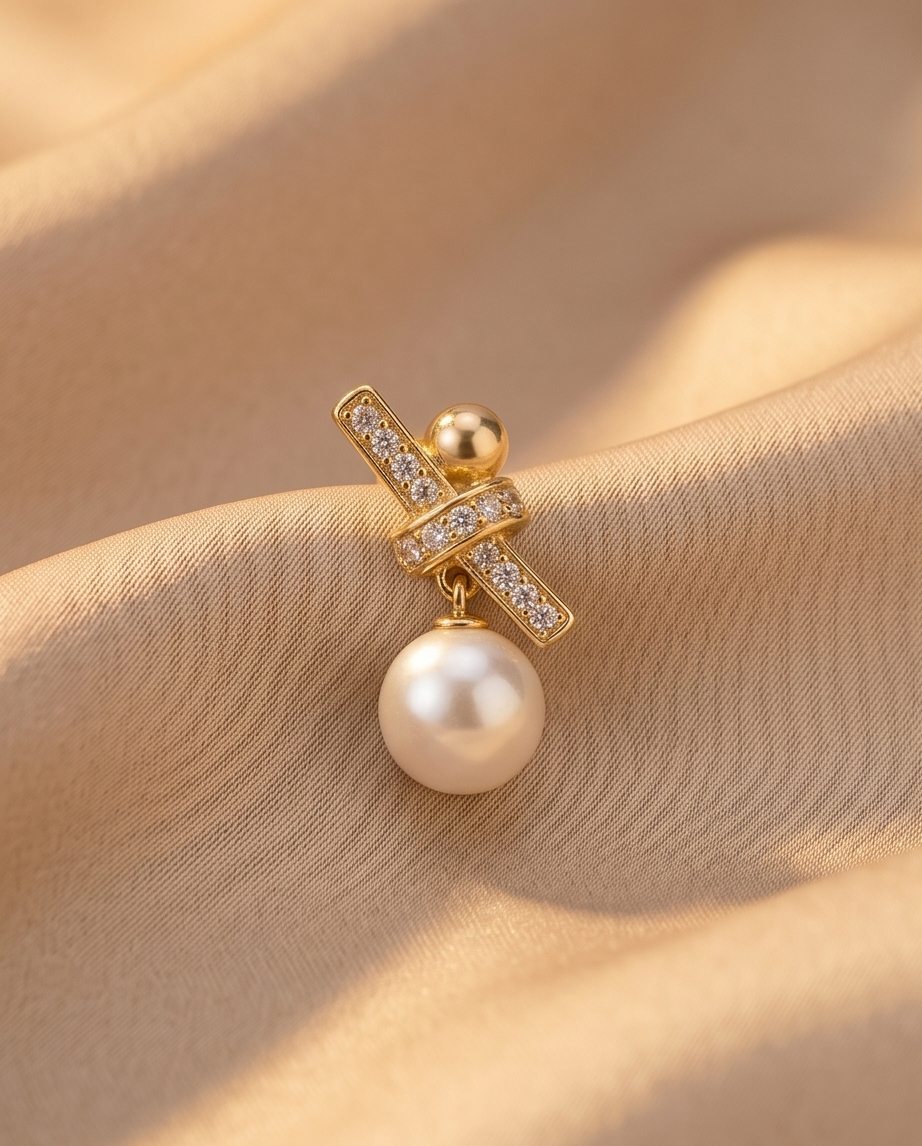 Knot Design Faux Pearl Stud Earrings