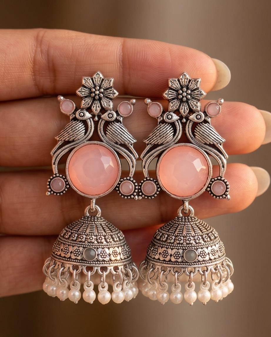 Traditional Pink Jhumka