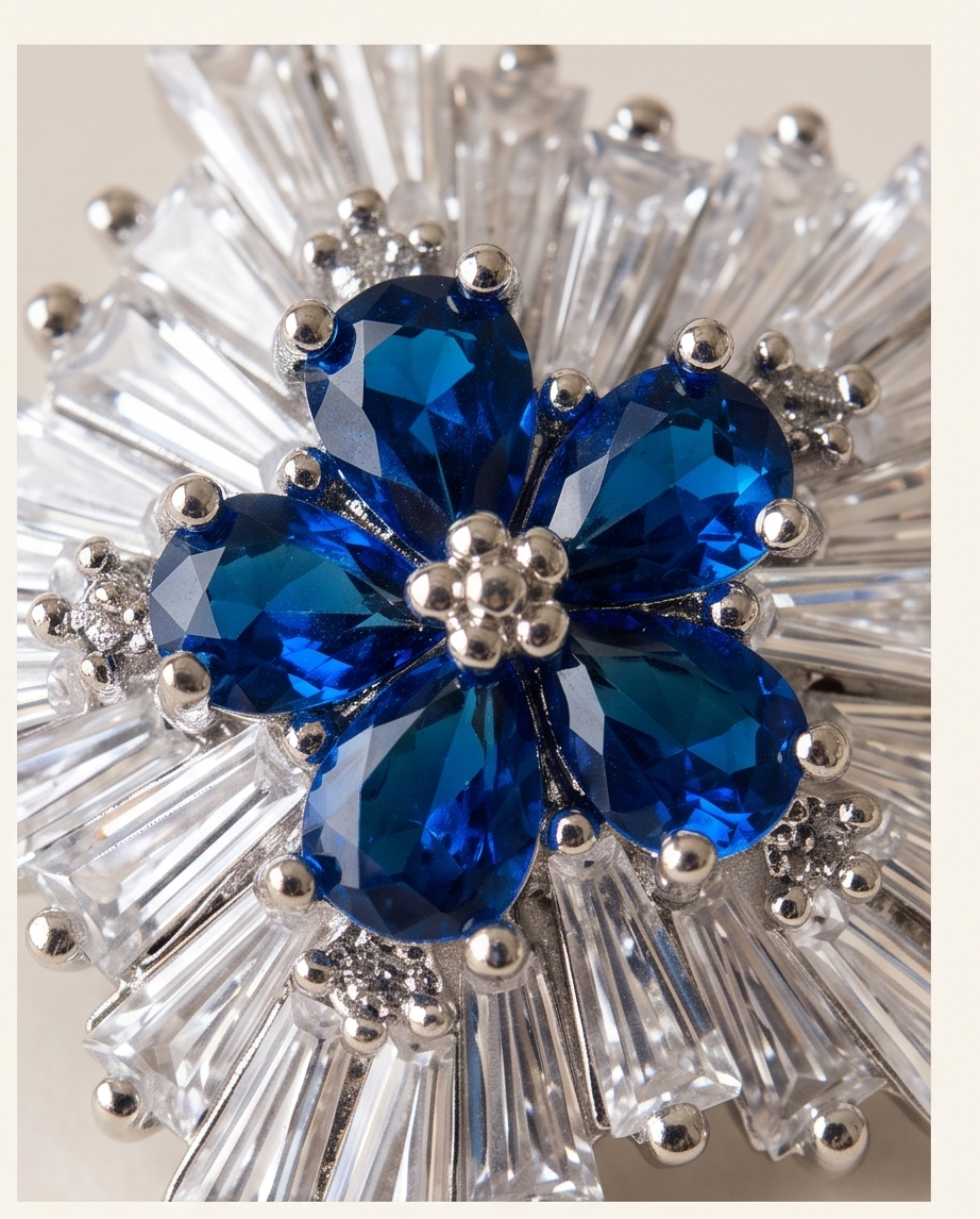 Sapphire Zircon Stud Earrings