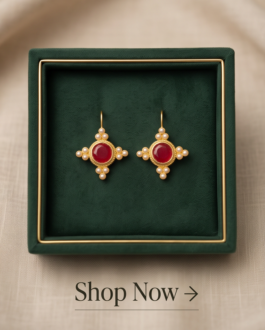 Ruby Red Dangle Earrings