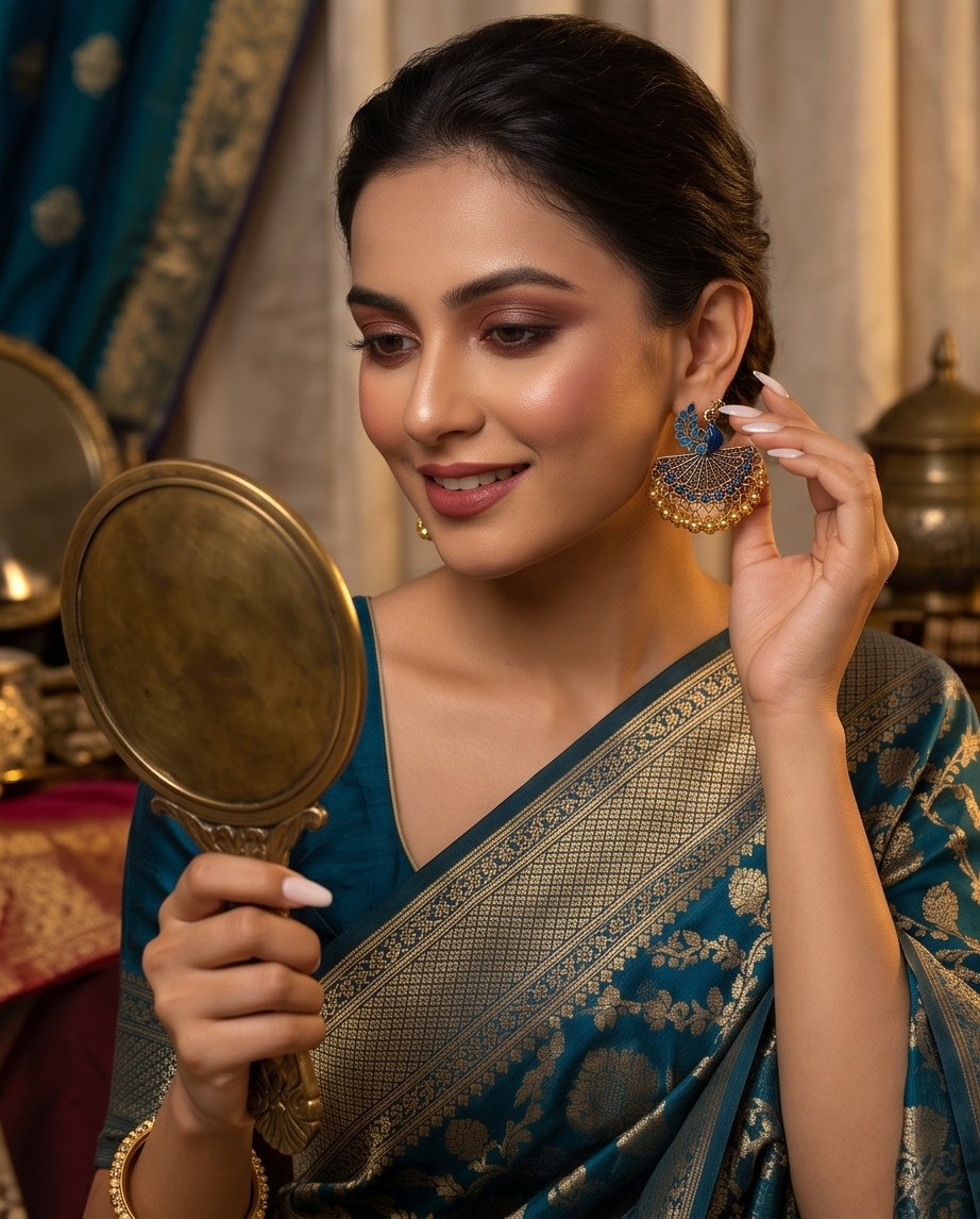 Jhumka Peacock Earrings