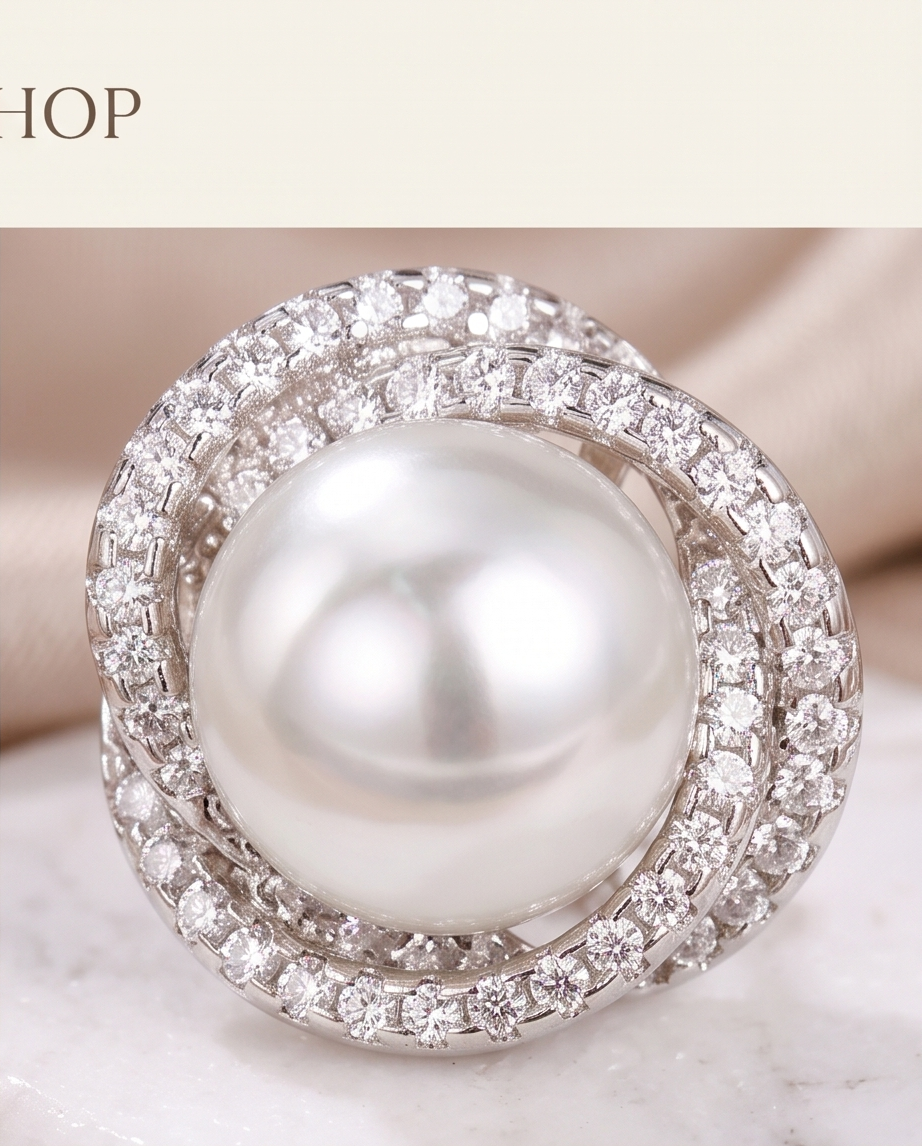 Pearl Flower Design Studs