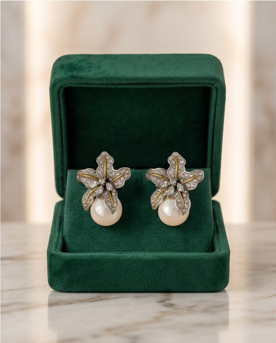 Round Floral Studs