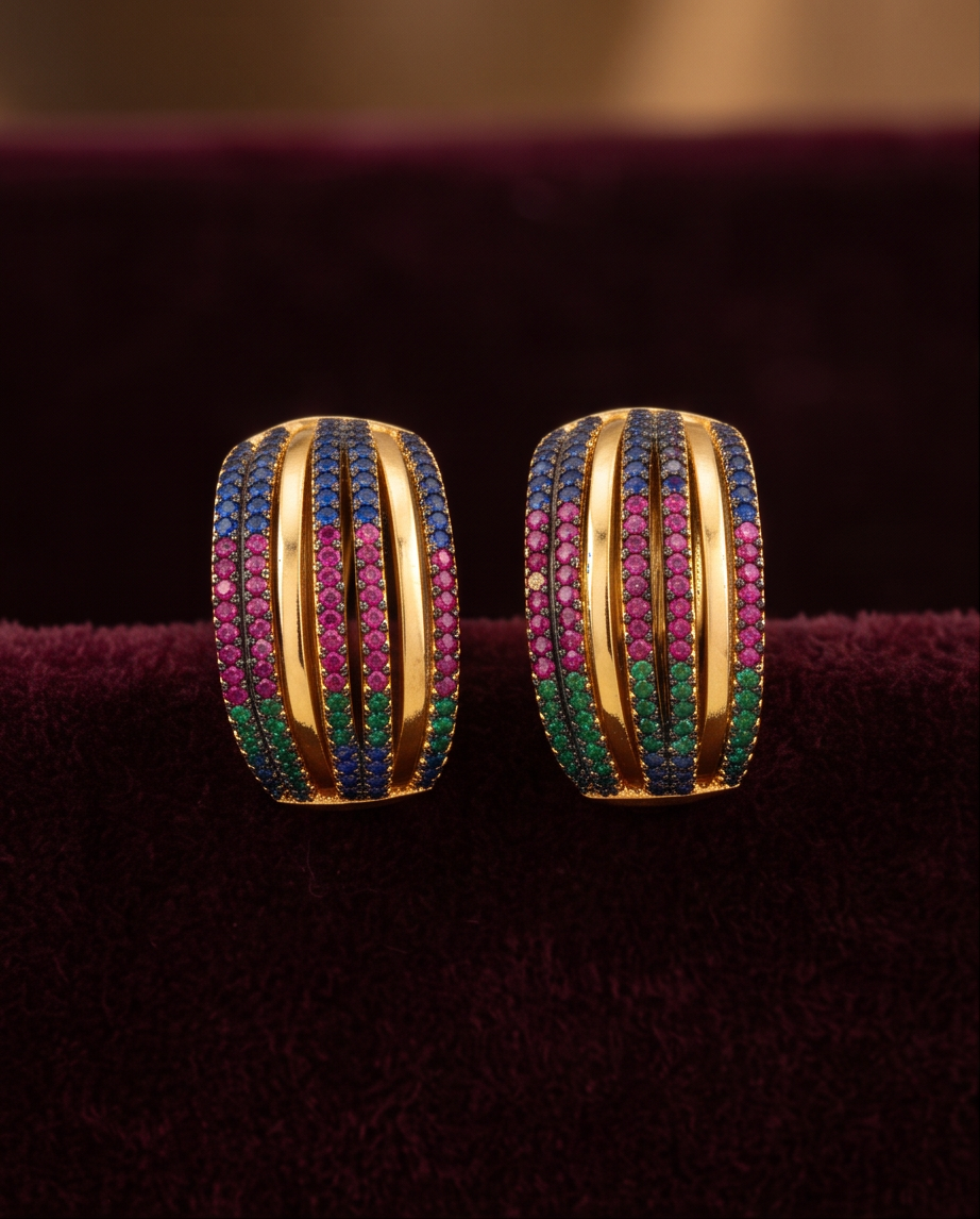 Multicolor Earrings and Ring