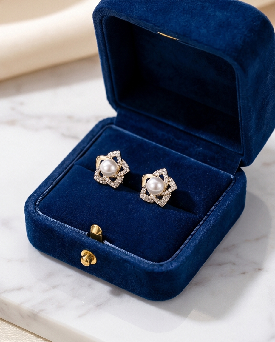 Hollow Flower Design Stud Earrings