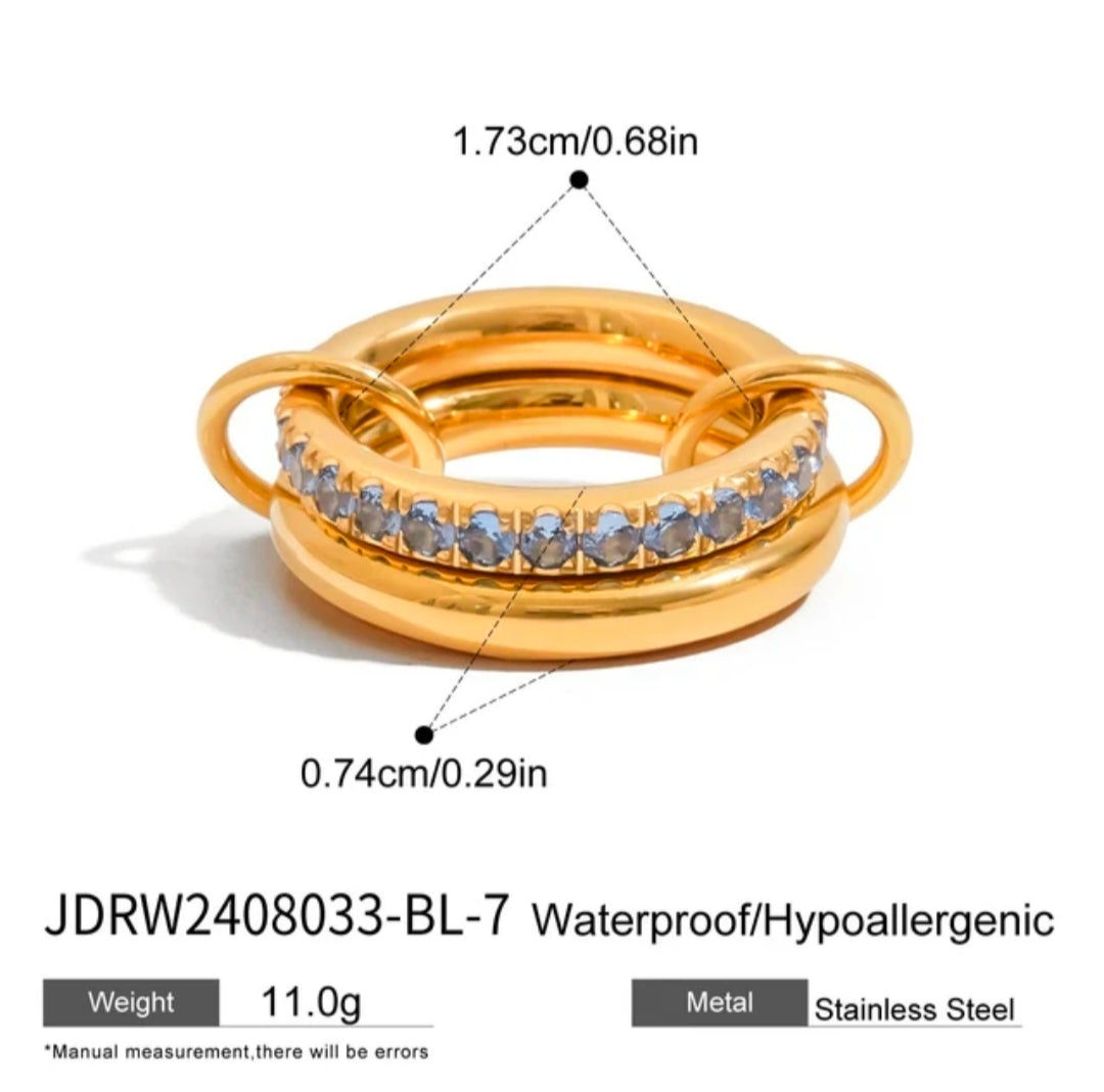 Colorful Zircon Stacking Ring