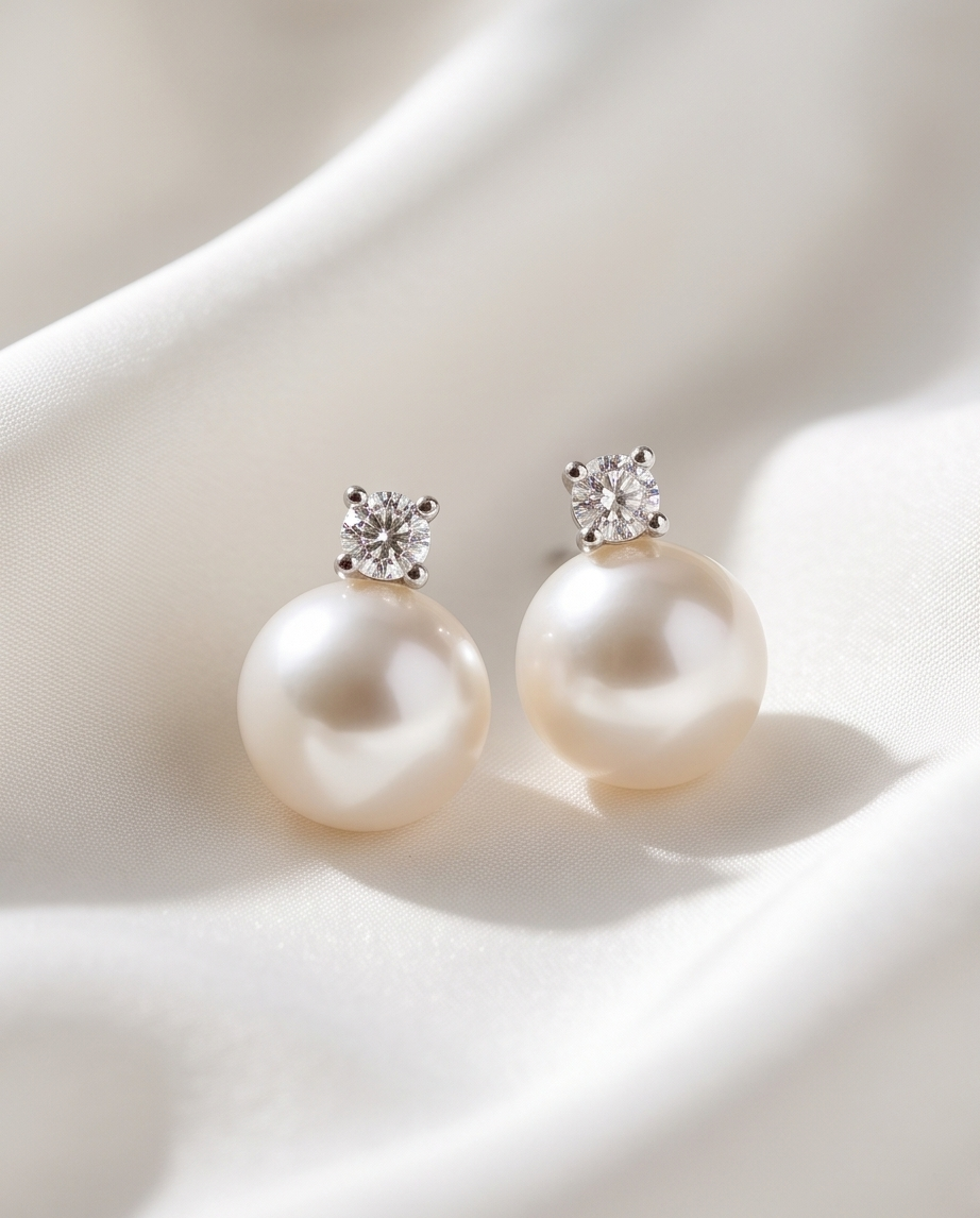 Vintage Pearl Rhinestone Earrings