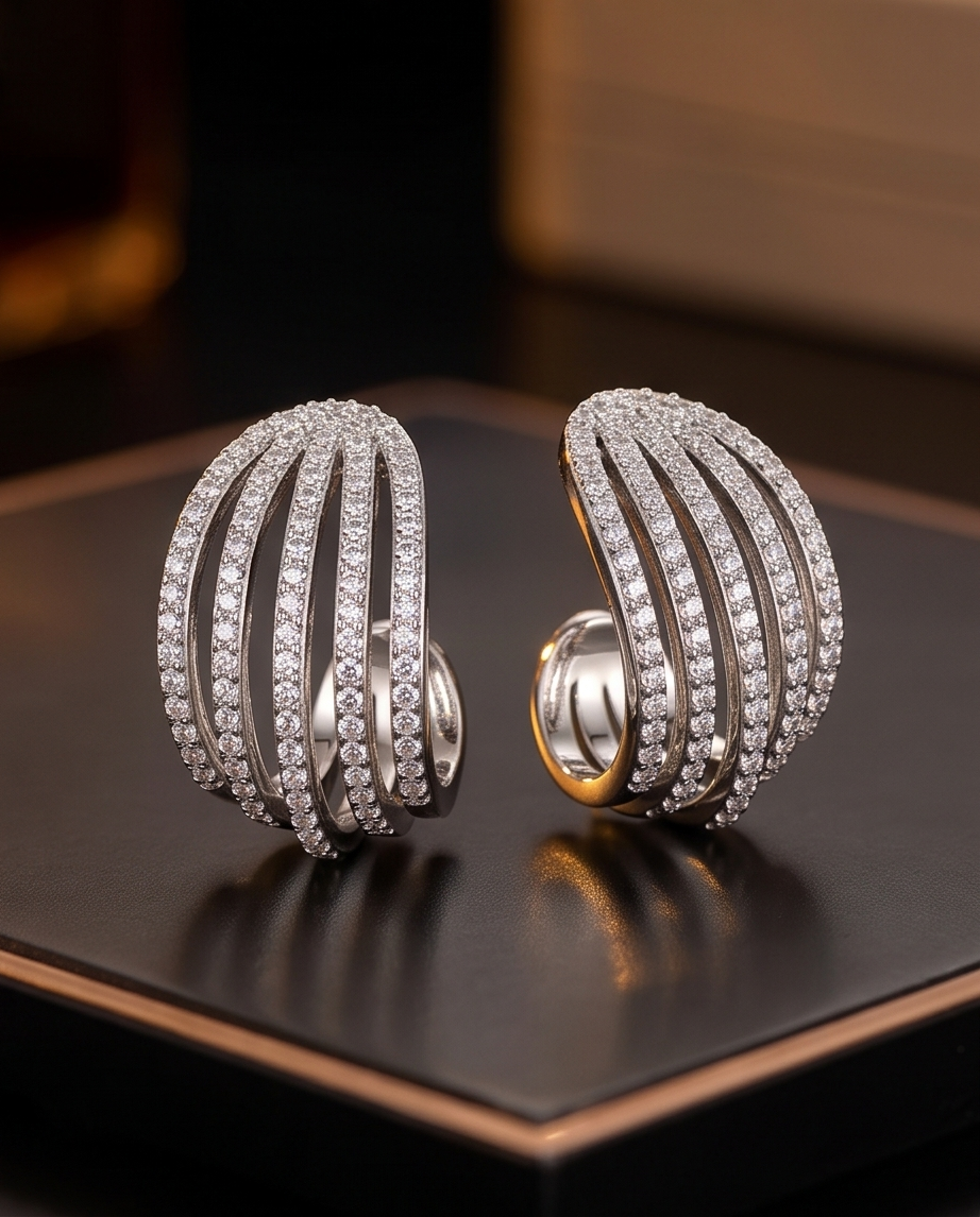 Paved Claw Zircon Studs