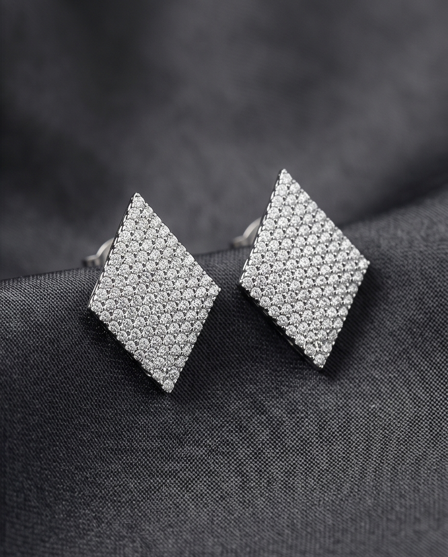 Rhombus Moissanite Earrings