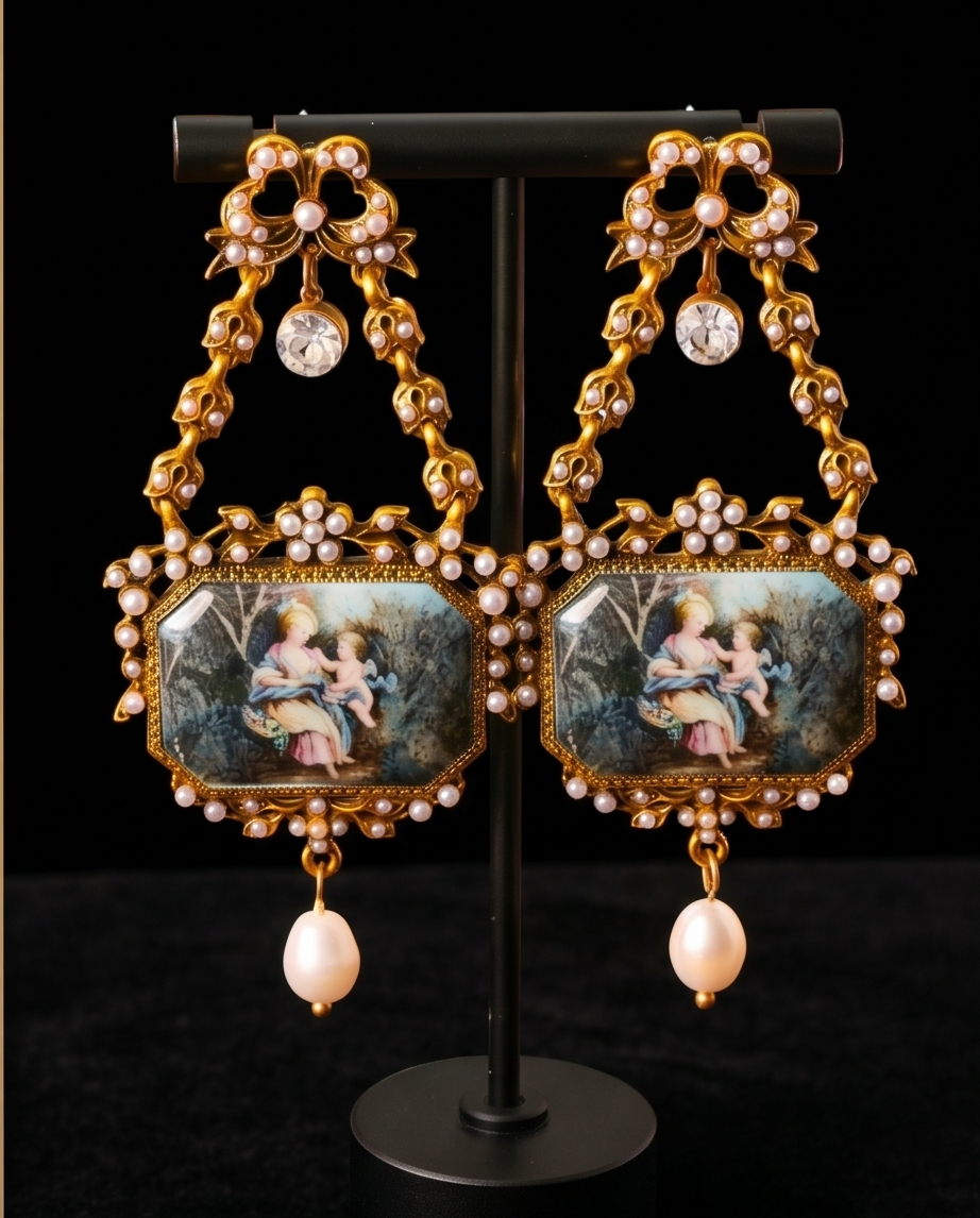Vintage-Pearl Oil Painting Design