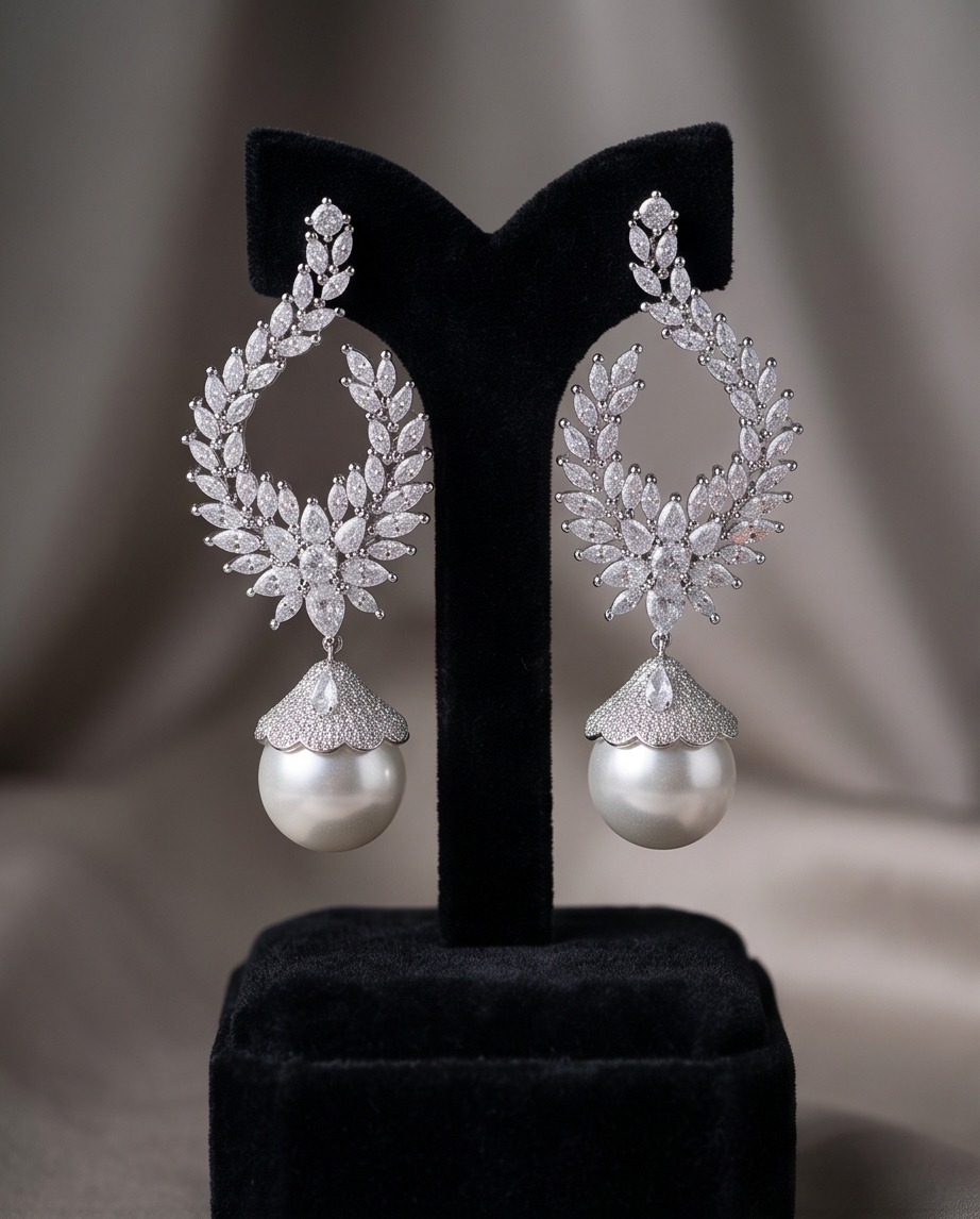 Trendy Pearl Dangle Earrings